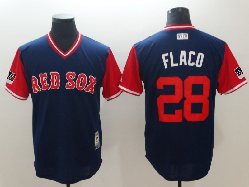 Men's Boston Red Sox #28 J.D. Martinez Flaco Navy/Red 2018 Players Weekend Cool Base Stitched Jersey Men's Boston Red Sox #28 J.D. Martinez Flaco Navy/Red 2018 Players Weekend Cool Base Stitched Jersey